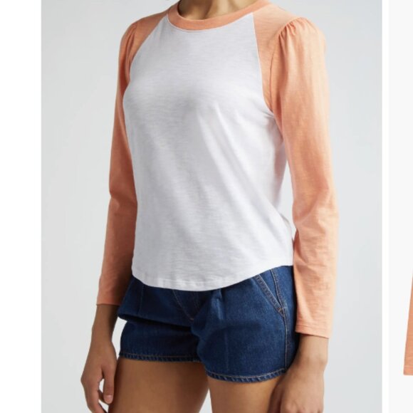 [NWT] Veronica Beard - Mason Colorblock Long Sleeve Cotton Baseball T-Shirt (M) - Picture 4 of 6